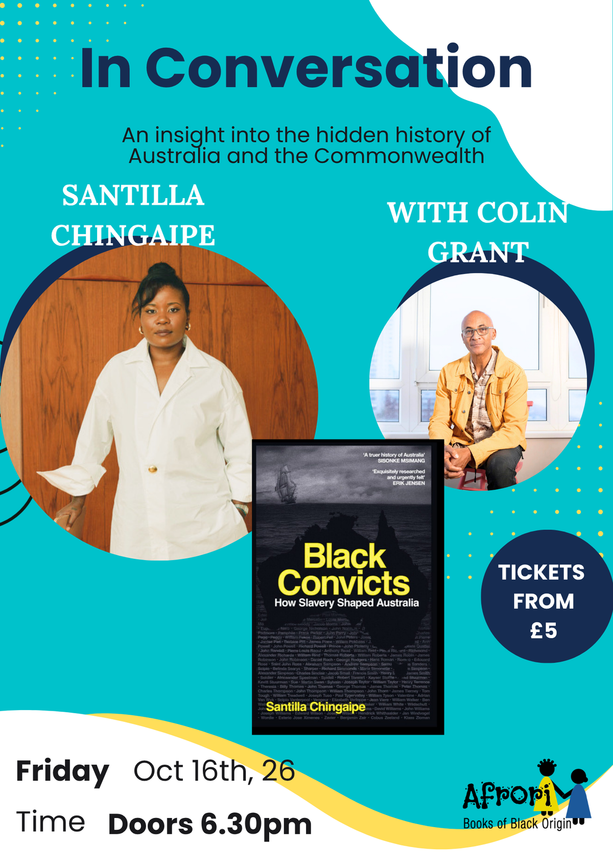 In Conversation: Santilla Chingaipe and Colin Grant Friday 16th October - Afrori Books LTD